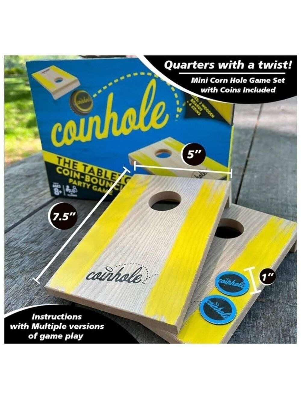 Hasbro Coinhole Game Indoor/Outdoor Fun for Kids & Adults (Party Game Set) - Picture 4 of 11